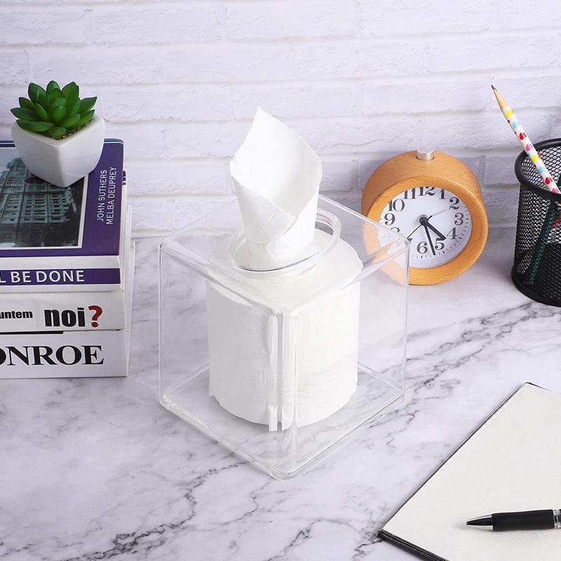 Acrylic Tissue & Towel Storage Box - Creative, Transparent Pull-out Design for Living Room