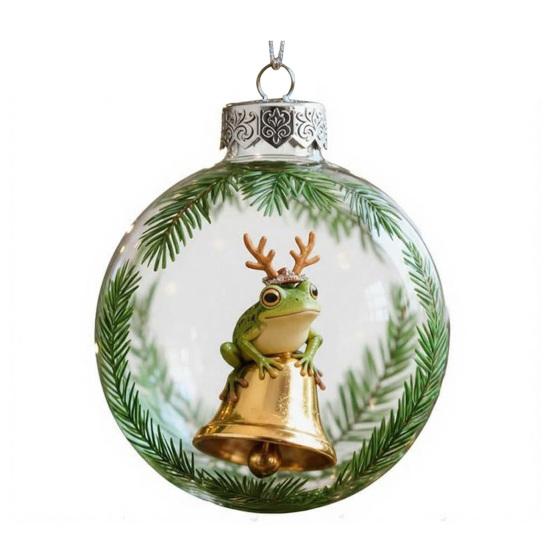 

Лягушка Рождественское украшение Акриловые украшения на елку с подвесной веревкой Праздничный праздничный декор для дома и вечеринки A