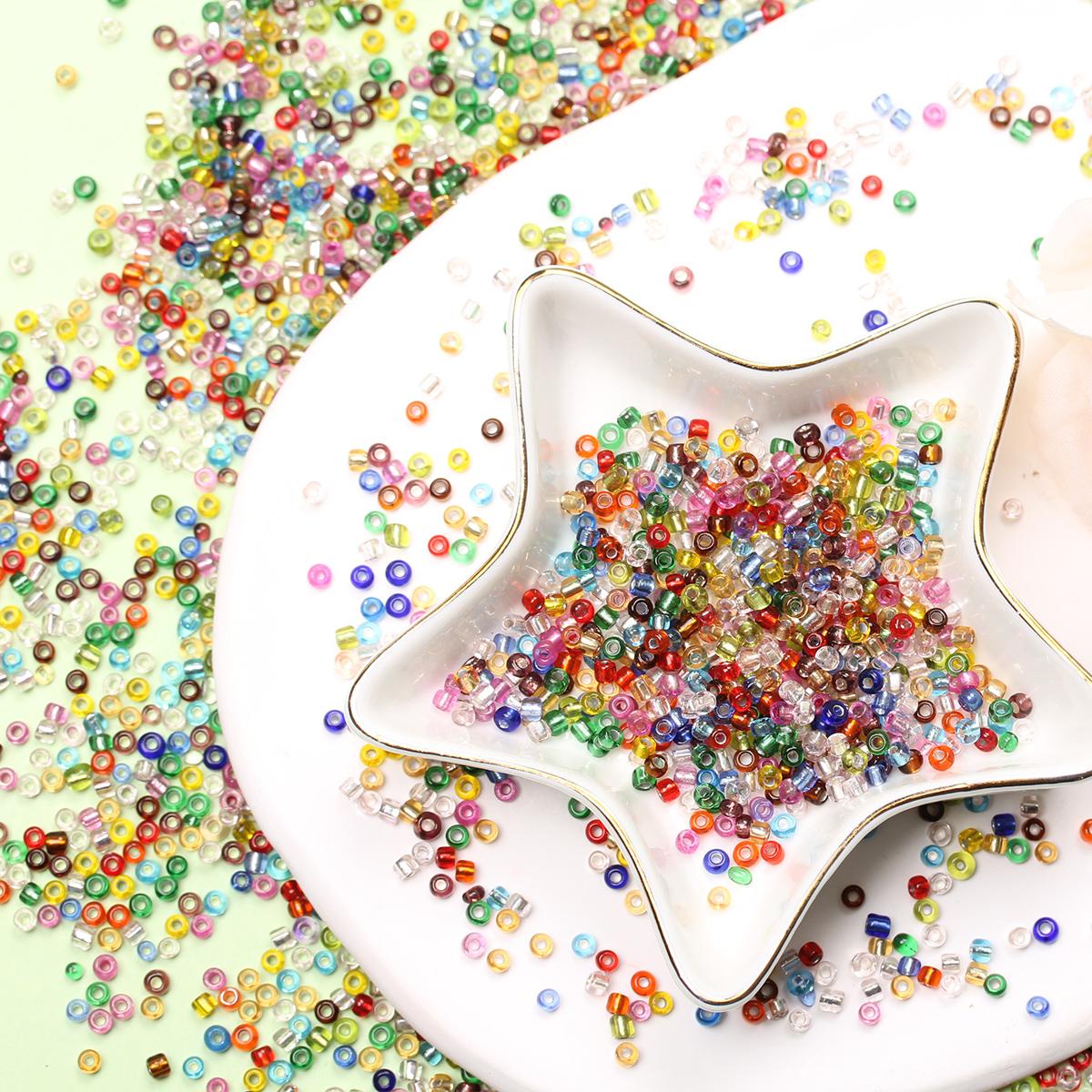 

Товары для вечеринок Аксессуары ручной работы Стеклянные свободные бусины About4000Pcs Прозрачный браслет 3 мм DIY серьги ожерелье для изготовления ювелирных изделий бисер 4000Pcs разноцветный