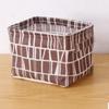 Waterproof Printed Cotton Linen Basket with Handles for Desktop, Sundries, and Small Clothes Storage