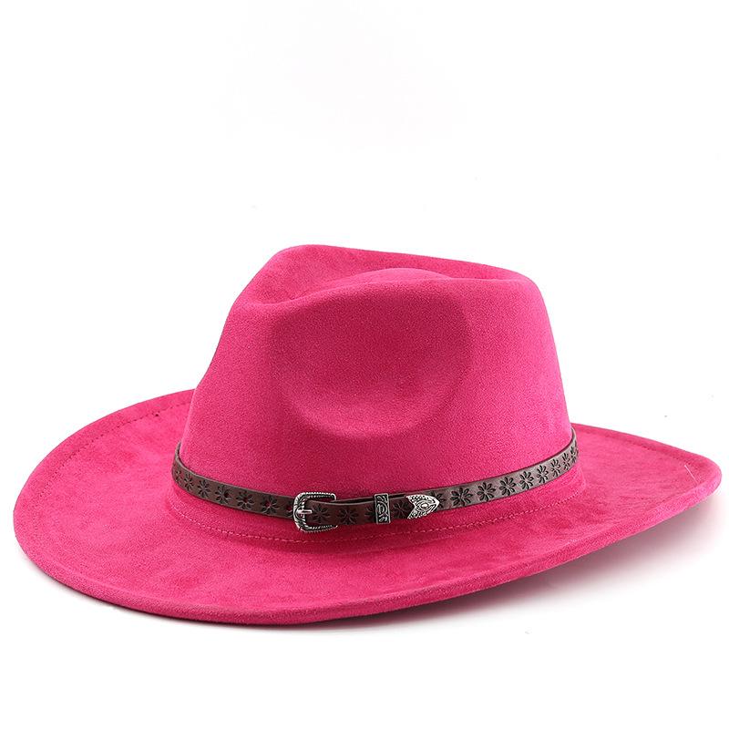 Classic Men's Cowboy Hat Retro Jazz Hat Ethnic Wool Top Hat Felt Hat Retro Suede Hat Cowboy Hat