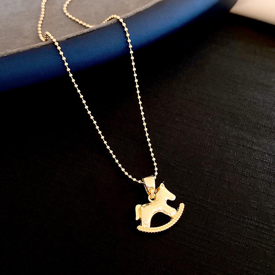 New Chinese style simple style natal year pony pendant necklace accessories women s fashion sweater chain necklace