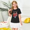 Girls' Round Neck Short Sleeves Christmas Witch  Group Print Casual Short Sleeves