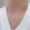 S925 Sterling Silver Necklace For Women Gold Heart Fashion Minimalist Pendant Necklace Cute Charm Necklace Birthday Gift