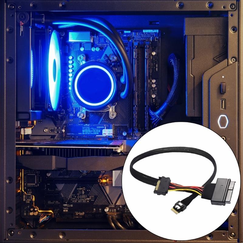 SFF-8654 4i Male To SFF8639 Data Cable Supports PCIe NVMe Protocol with U2U3 SSDs Interfaces