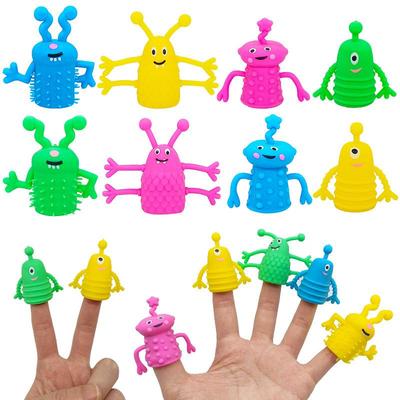 TPR Animal Soft Rubber Finger Puppet Monster with Expressions