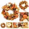 Fall Maple Leaf Wreath with Berries for Thanksgiving Halloween Christmas Rustic Home Decor