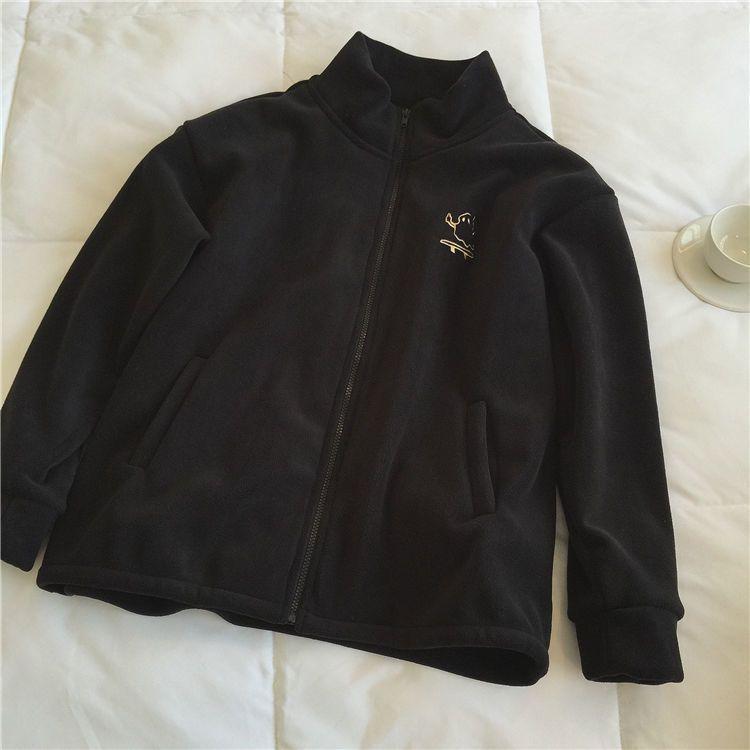 Autumn Winter Fleece Zipper Sweatshirt Jacket Women Clothing Embroidery Coats Warm Long Sleeve Cardigan Sport Outdoor Sweatshirt