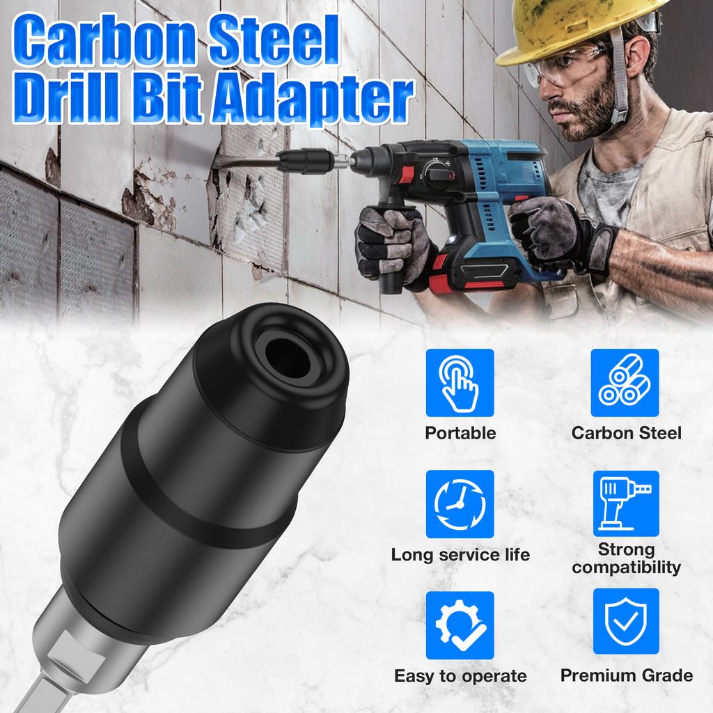 Carbon Steel Drill Bit Adapter for Rotary Hammer Drills Labor Saving Converter Shank Tool Drill Bit Adapter for Concrete and