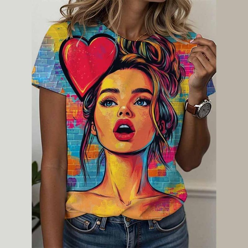 

Art Head Pattern 3d Printed Kids Adult T-shirt Summer Women s Casual Outdoor Girl Short Sleeve Tees Top Pullover XL