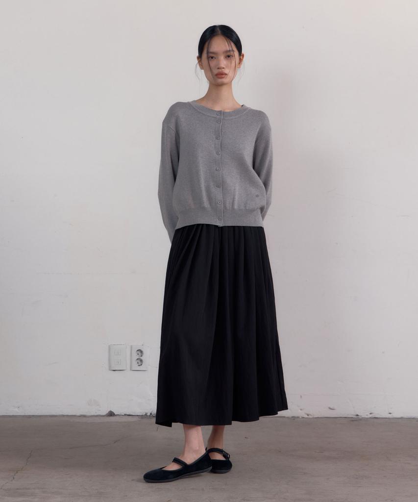 38Comeoncommon Crew Neck Cardigan (Melange Gray)
