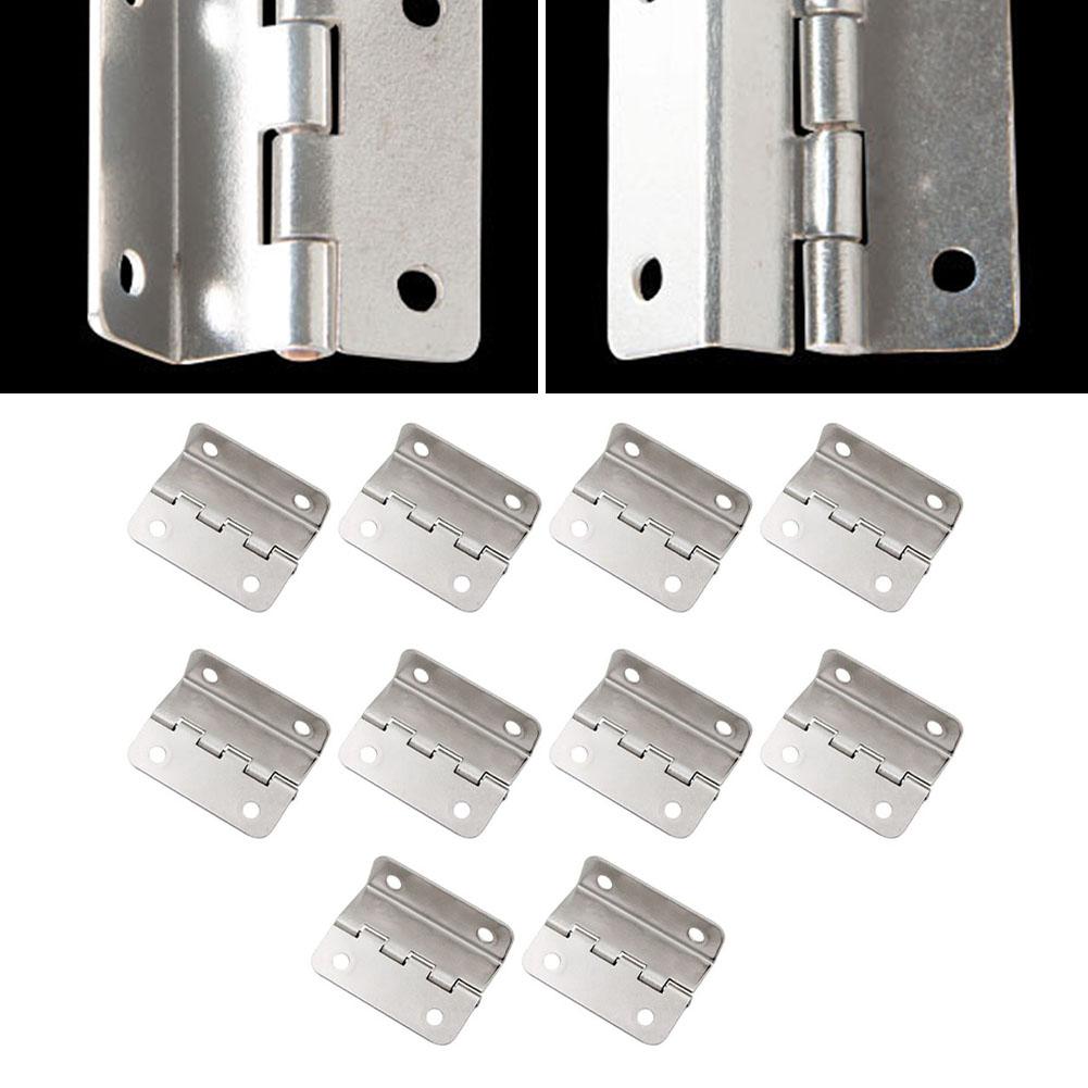 10 PZ Cerniera in Legno per Scatola Tripla Pieghevole ad Angolo Retto 4 Fori Cerniera Piatta Cerniera per Porta di Armadio Accessori per Ferramenta per Mobili