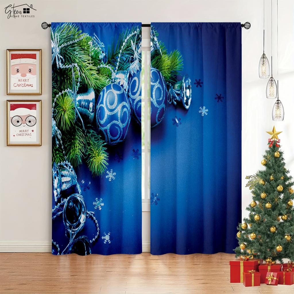 Christmas Ornament Drapes Christmas Tree Gifts Fireplace Livingroom Space Bedchamber Children Latest Festival 3D Printing Drapes