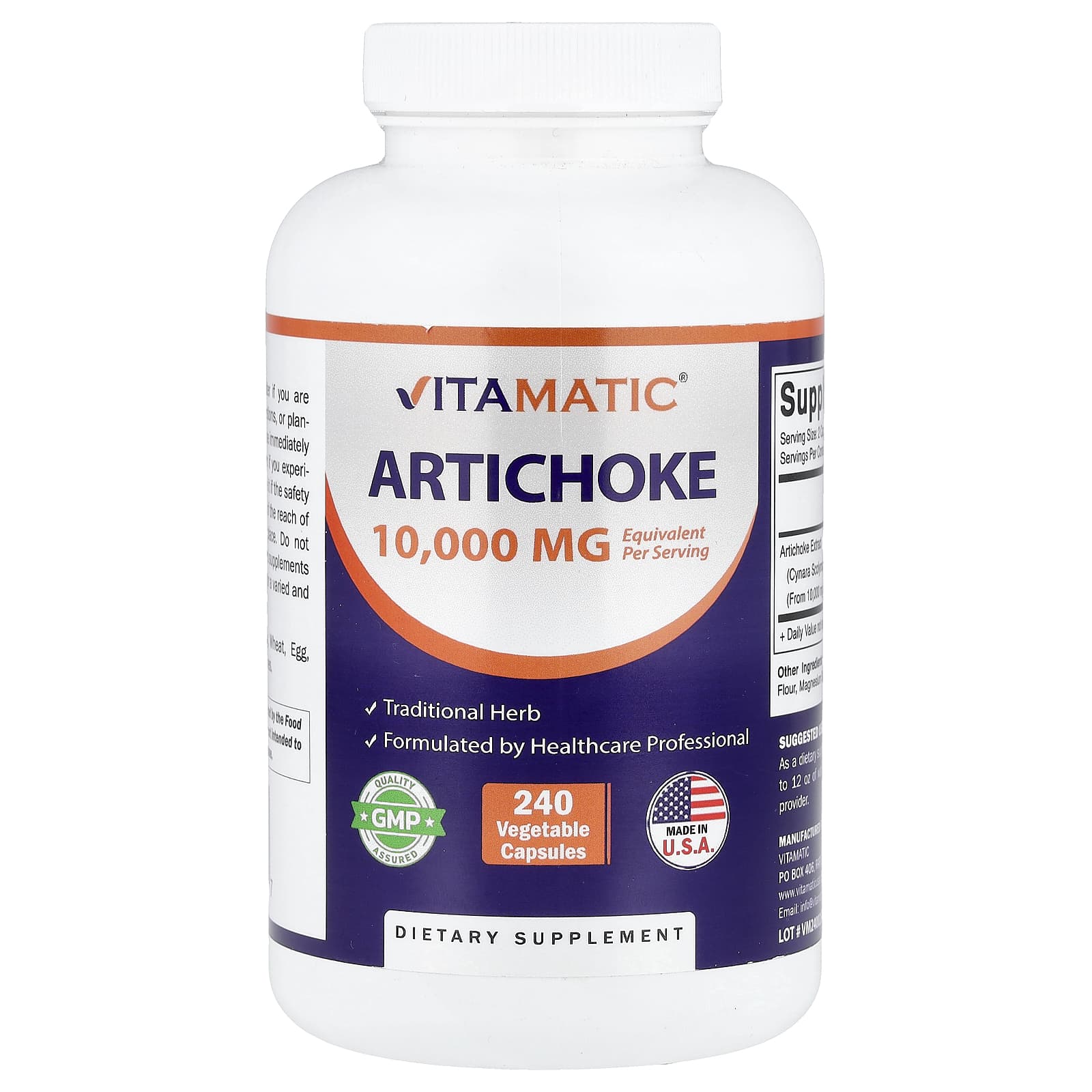 

Vitamatic, Artichoke, Veggie Capsules, 240 Capsules (5,000 mg per capsule)