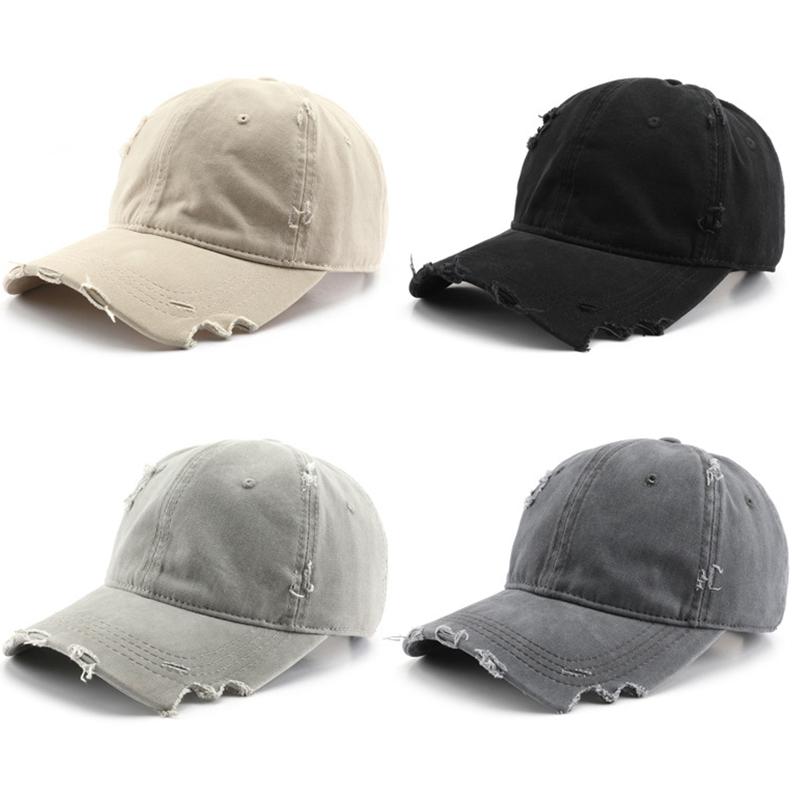 Herren Basecap Trendige Persönlichkeit Gewaschen Ausgefranste Mütze für Damen Outdoor Sonnenschutzmütze
