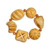 Der gleiche Stil wie der Little Red Shop: Holzkohle-gebranntes Elfenbein-Fruchtschnitzerei-Armband, süßes brotförmiges Elfenbein-Frucht-Kulturspielzeug-Armband für
