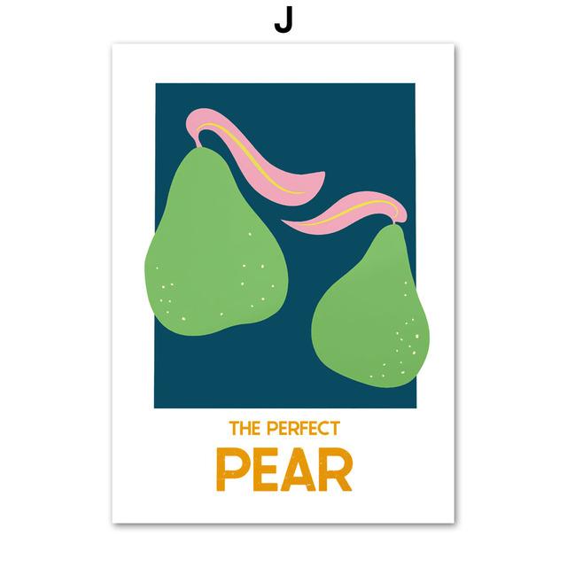 Cherry Lemon Orange Strawberry Abstract Fruit Wall Art Canvas Painting Nordic Posters Prints Wall Pictures For Living Room Decor No Frame