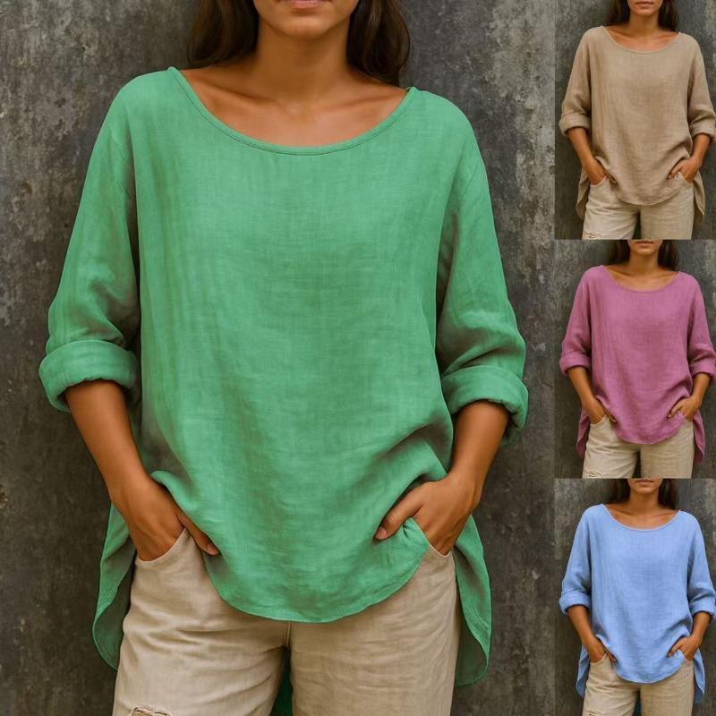 GMXIA Women's Fashion Casual Autumn Winter Long Sleeve O-Neck Blouses & Shirts