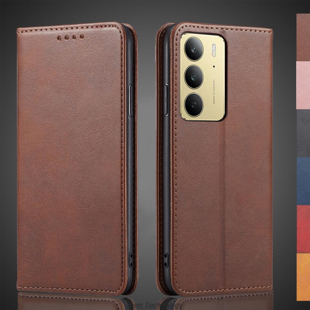 Magnetic attraction Leather Case for OPPO Realme C75 4G / Realme 14X 5G Global Holster Flip Cover Case Wallet Bags Fundas Coque