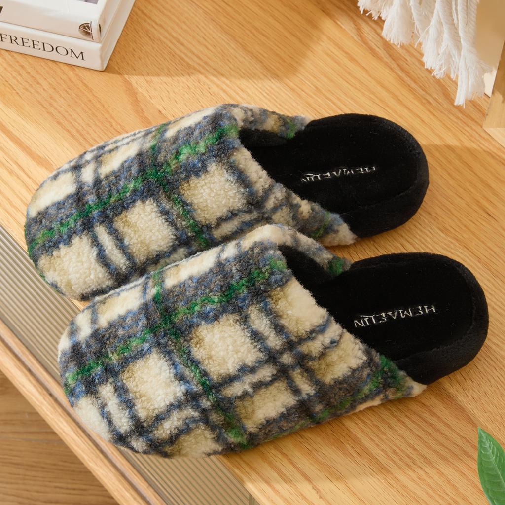 Winter Women Home Slippers Plush Warm Thick Bottom Slides Breathable Soft Non-slip Slippers Indoor Outdoor Men Casual Slippers
