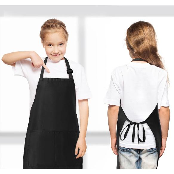 2Pcs Kids Aprons Children Artists Aprons with Pockets Adjustable Chef Aprons for Cooking Kitchen Backing Painting