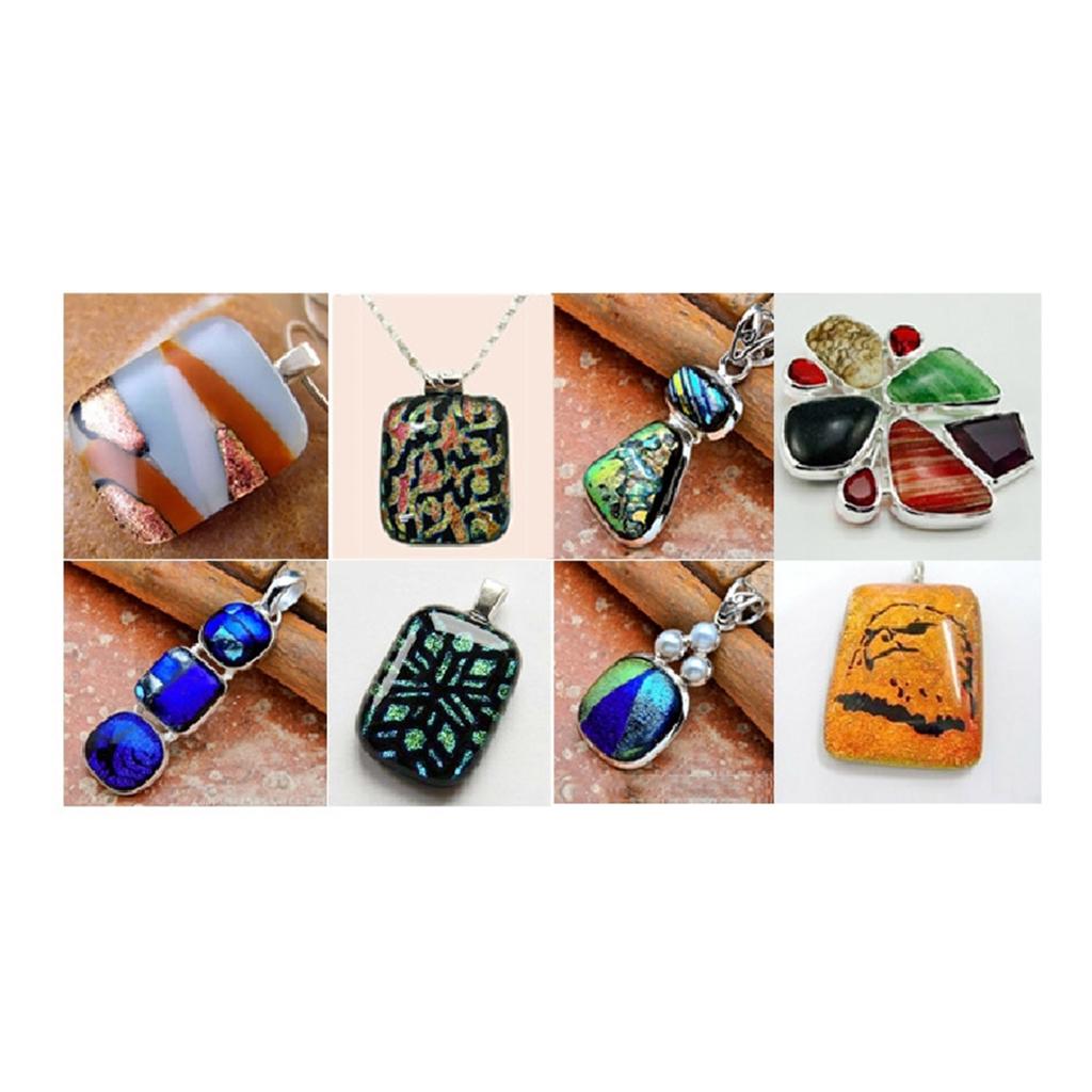 Set of 7 Versatile Fusing Glass Squares Fusible Glass Squares for Jewelry Making and Hot Glass Art with 7 Vibrant Colors