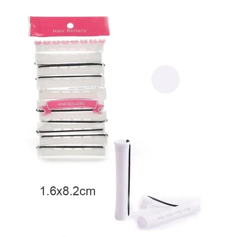 10pcs Cold Perm Rod Hair Curlers Rollers Plastics Hollow No Heat Hair Rollers Soft Curling Rod Pull Core Lazy Curls Flexi Rods