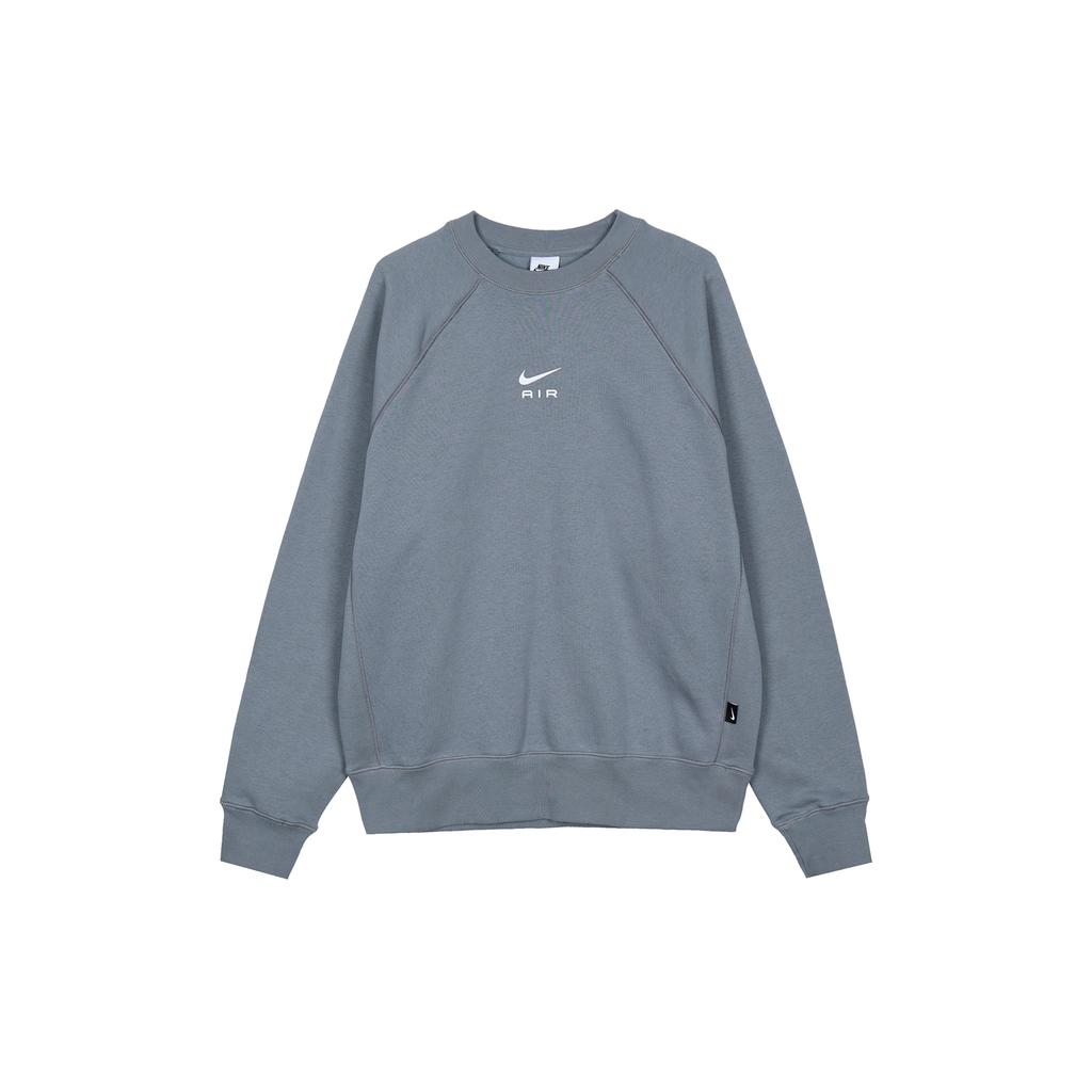 Nike Air Letter Logo Crew Neck Casual Fleece Lined Loose Fit Long Sleeved Sweatshirt Men's Gray FB7204-065