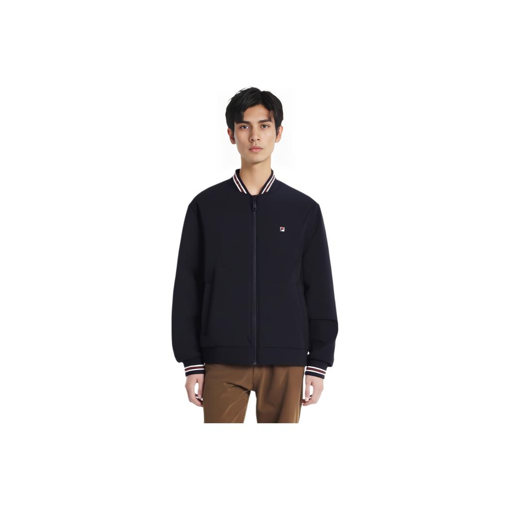 FILA Heritage Classic Comfortable Soft Baseball Collar Cardigan Cotton Jacket Men jackets Legendary-Blue F11M548912FNV