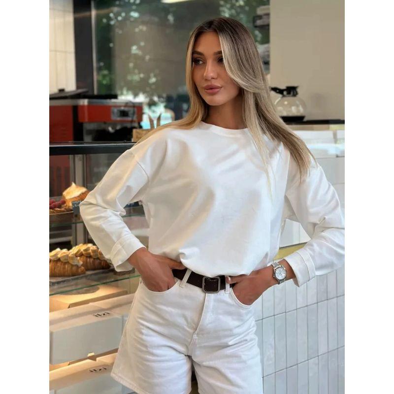 New Long Sleeve T-shirt Western Style New Fashion Casual Loose Long sleeve Cotton T-shirt Top