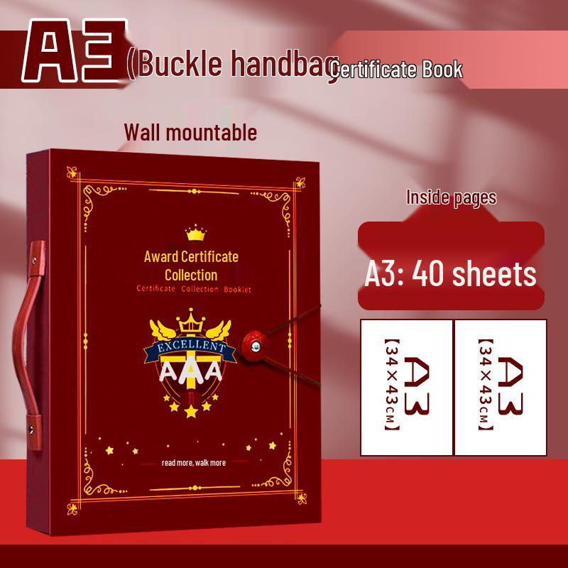 A3 Kids' Certificate Collection Album - Wall Hanging & Loose-leaf Honor Display