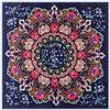 100cm Square 100% Silk Scarf Women Scarf Scarf Porcelain Flower Design NeckerChief Silk Bandana Small Square Silk Scarf