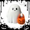 Halloween Ghost Figurine with Pumpkin Spooky Resin Ghost Statue Cute Ghost Figurine for Halloween Decorations Home Decor