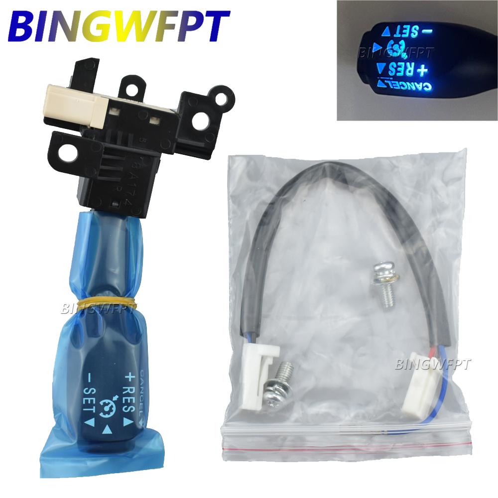 Blue Backlight Cruise Control Switch 45186-0K120-C0 For Toyota Hilux Revo Fortuner 2017-2020 84632-34011 Steering Wheel Cover