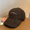 Plush Baseball Cap Ins Niche Women's Autumn and Winter Korean Style Versatile Casual Letters Big Head Circumference Baseball Hat