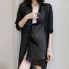 Sunscreen Clothing for Women Summer Thin Chiffon Cardigan with Long Sleeves Draped Over A Shawl Medium Length Shirt Collar Jacket