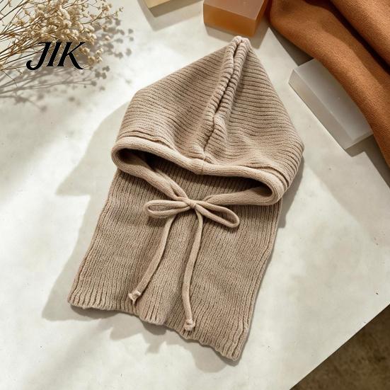 Windproof Winter Cap for Women Knitted Balaclava Cap, Warm Woolen Hat ,Adjustable Gift Her Drawstring Thermal Neck Warmer Outdoor Sports Cycling