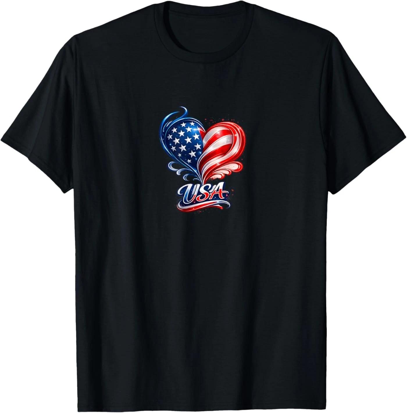 USA Heart Love T-Shirt M