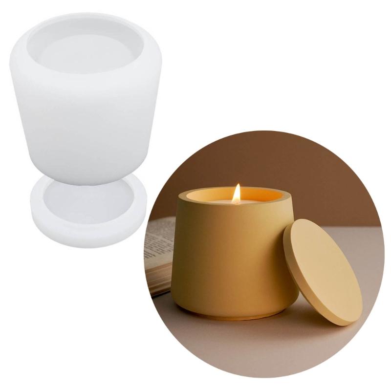 DIY Plaster Cup Scented Candle Silicone Mold Mini Storage Jar Cement Resin Mould for Concrete Making Craft Supplies