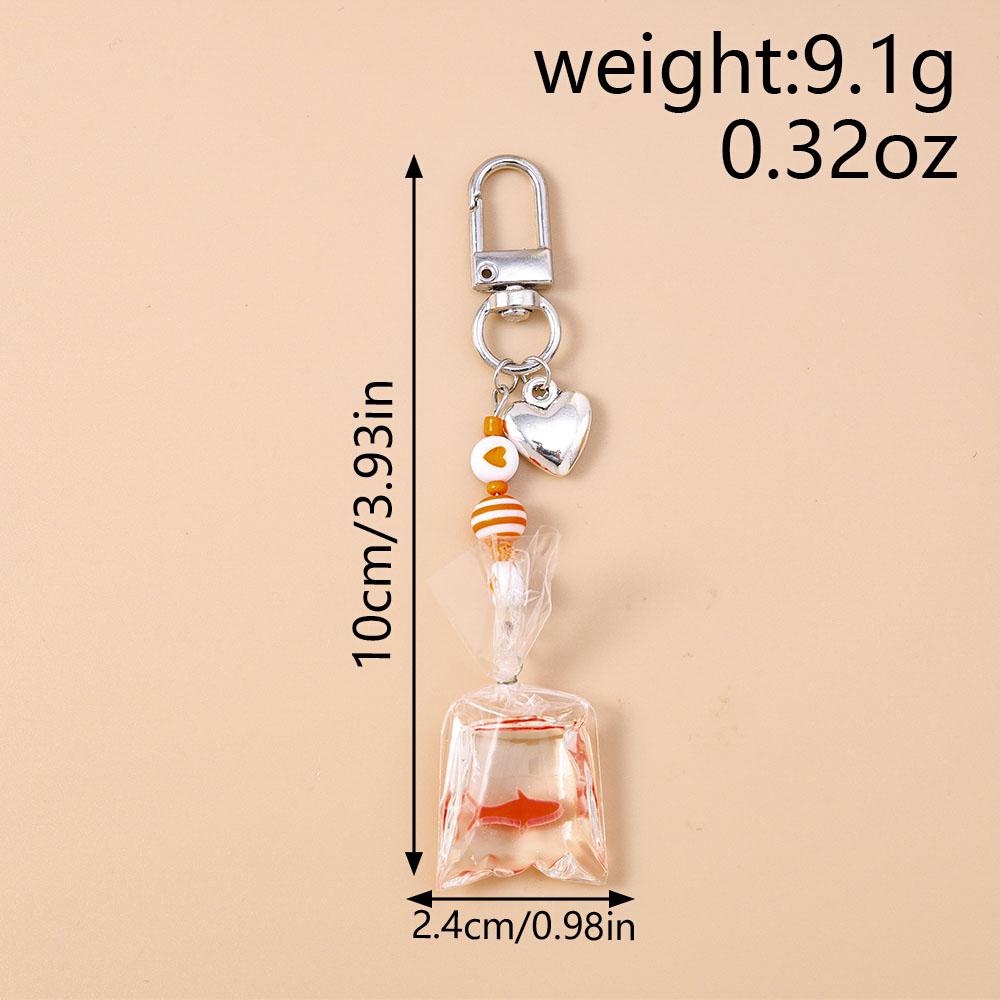 Aihua Creative Resin Waterbag Goldfish Keychains for Women Handag Pendant Keyring DIY Cute Phone Strap Jewelry Gifts