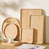 Japansk Stil Bamboo Träbricka: Rektangulär & Rund Middags- och Snackstallrik för Te, Frukt, Nordisk Display