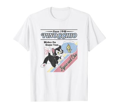 Disney Pinocchio Wishes Come True Figaro and Cleo Retro T-Shirt