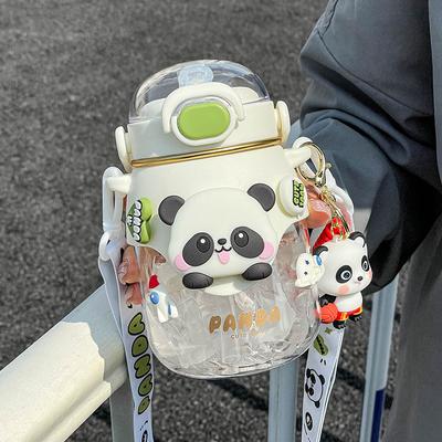 Large Capacity Panda Water Cup, Special for Children To Go To School, Girl Straw Cup, Cute Primary School Student Kettle