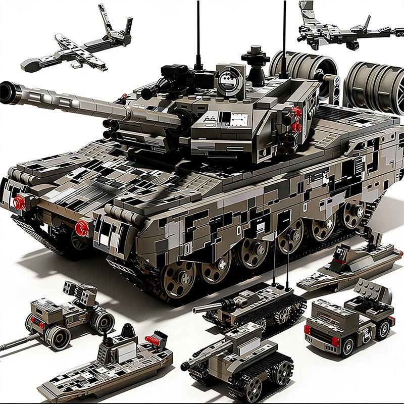 

40cm WW2 Military Building Blocks 8in1 Tank Armored Vehicle Truck Combat Vehicle Tank Model DIY Kids Toy Christmas Holiday Gift