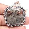 Pendant Rock Calsi Gemstone Valentine'Day Gift Silver Jewelry 2"