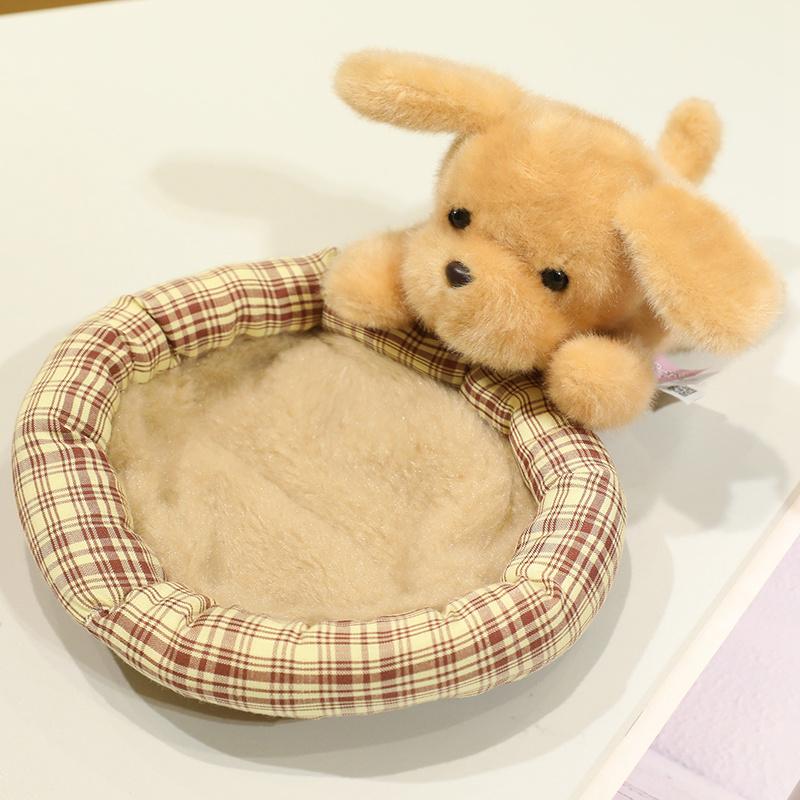Cute Cartoon Dog Plush Toy Sleeping Animal Schnauzer Corgi Golden Retriever Doll Kawaii Room Decor Funny Xmas Gift For Girls