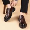 Black formal men's leather shoes Classic retro versatile style Daily leisure business party Elegant and handsome adult shoe