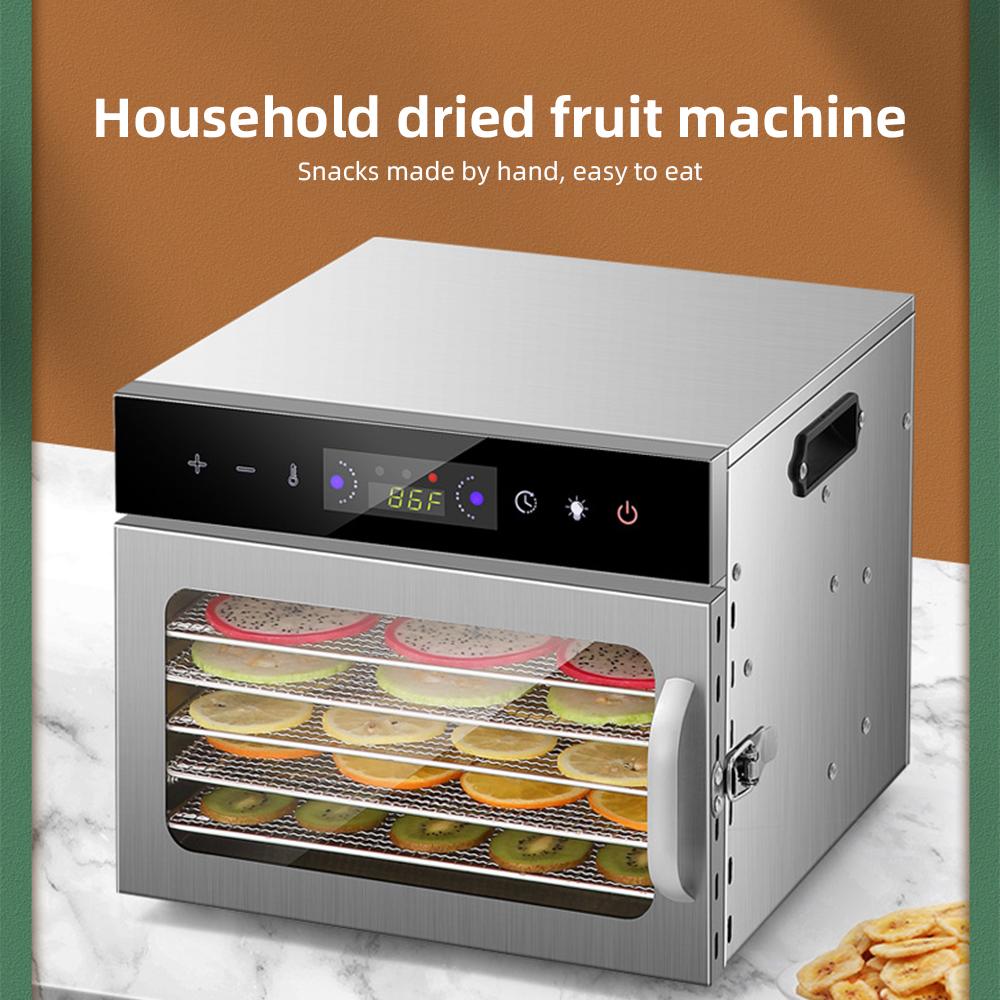 Dehydrators for Food and Jerky with 24H Timer and Light, 6 Drying Racks 800W 30 90 celsius Vegetable Fruit Dehydrator