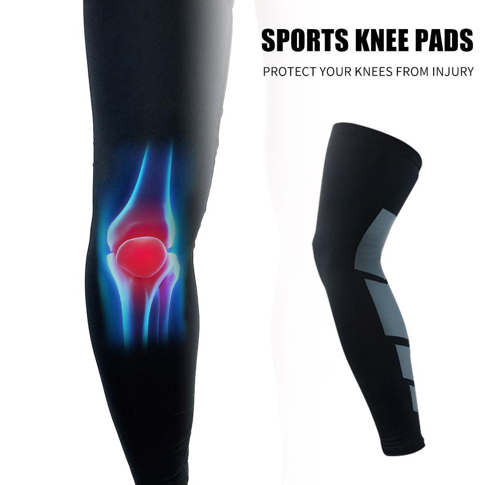 1pc Kneepad Hit Color Basketball Football Leg Sleeve Knee Protector Anti-collision Long Kneepad Outdoor Sports