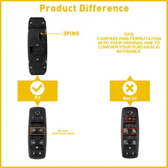 Driver Power Window Switch For 08 09 Town Chrysler & Country Dodge Grand Caravan